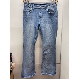 Sky Premium Collection Y2K Blue Skull Wing Rhinestone Bootcut Jeans Size 15/16